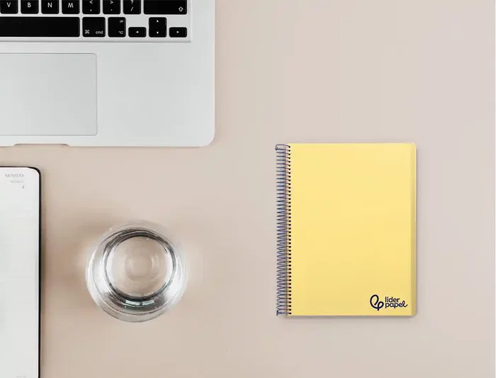 Liderpapel Cuaderno Espiral A6 Micro Wonder Tapa Plástico 120 Hojas 90gr Cuadro 5mm 4 Bandas Color Amarillo