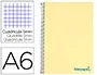 Liderpapel Cuaderno Espiral A6 Micro Wonder Tapa Plástico 120 Hojas 90gr Cuadro 5mm 4 Bandas Color Amarillo