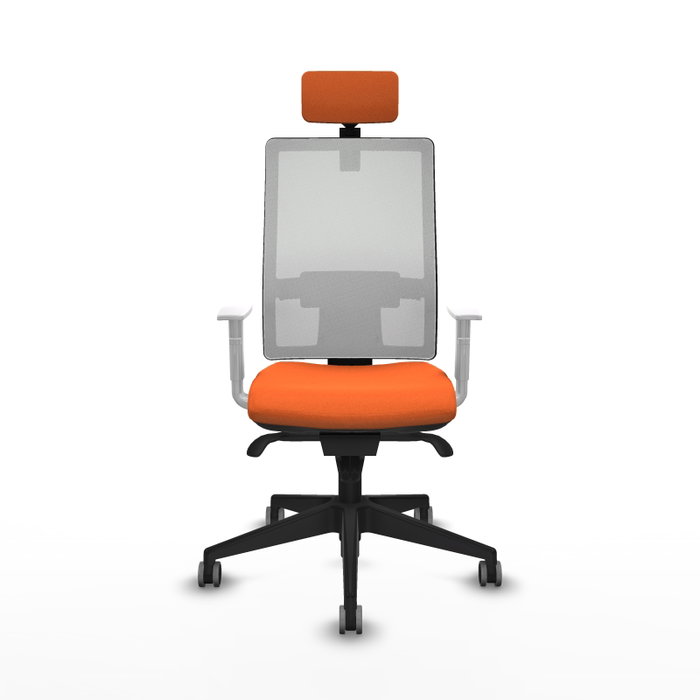 PIQUERAS Y CRESPO Silla de oficina Horna con mecanismo Sincro Naranja y Blanco PIQUERAS Y CRESPO Silla de oficina Horna con mecanismo Sincro Naranja y Blanco
