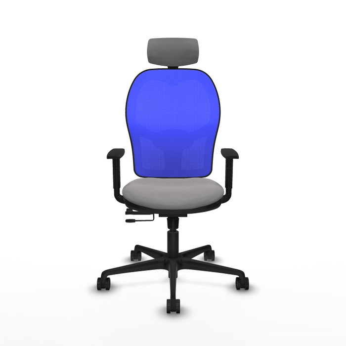 PIQUERAS Y CRESPO Silla de oficina Jorquera con mecanismo Sincro/Traslack, Gris y Azul