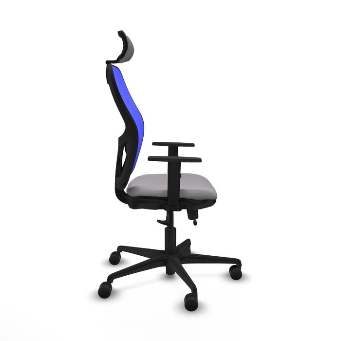 PIQUERAS Y CRESPO Silla de oficina Jorquera con mecanismo Sincro/Traslack, Gris y Azul