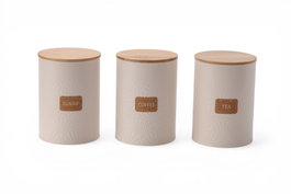 DKD Home Decor Bote Metal Bambú Relieve Beige