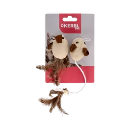 Kerbl Vet Juguete Ratones C/Plumas Nature 4,5Cm