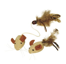 Kerbl Juguete Ratones con Plumas Nature 4,5cm