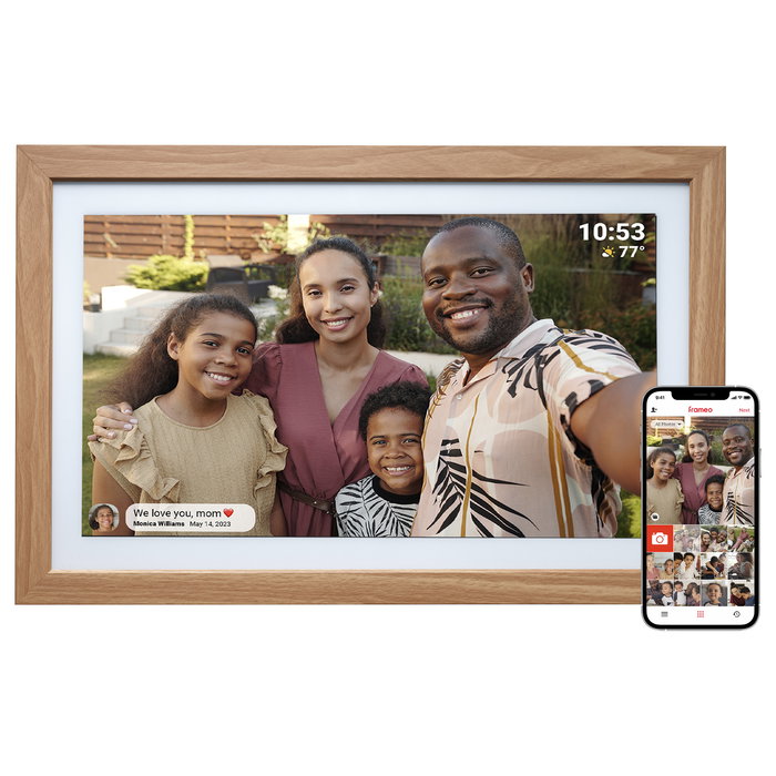Denver Frameo PFF-2162LW Marco Digital de 21.5 Pulgadas, 1920x1080 Full HD, Pantalla IPS Táctil, WiFi, 32 GB, Alimentación CA, Color Marrón Claro