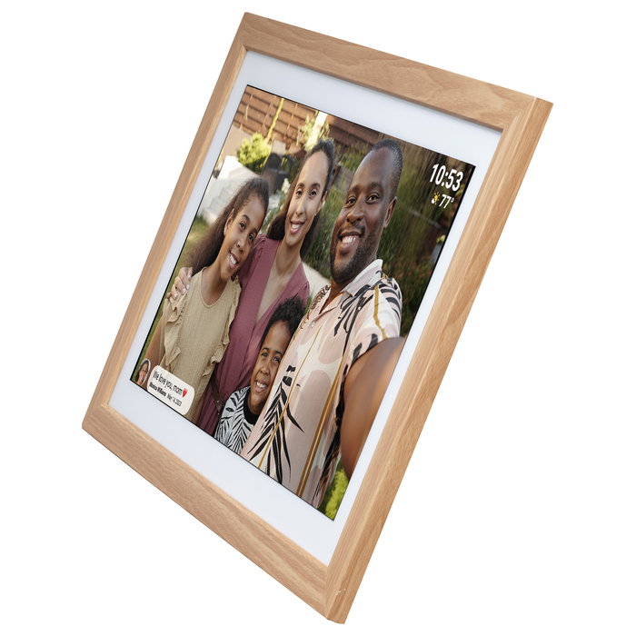 Denver Frameo PFF-2162LW Marco Digital de 21.5 Pulgadas, 1920x1080 Full HD, Pantalla IPS Táctil, WiFi, 32 GB, Alimentación CA, Color Marrón Claro