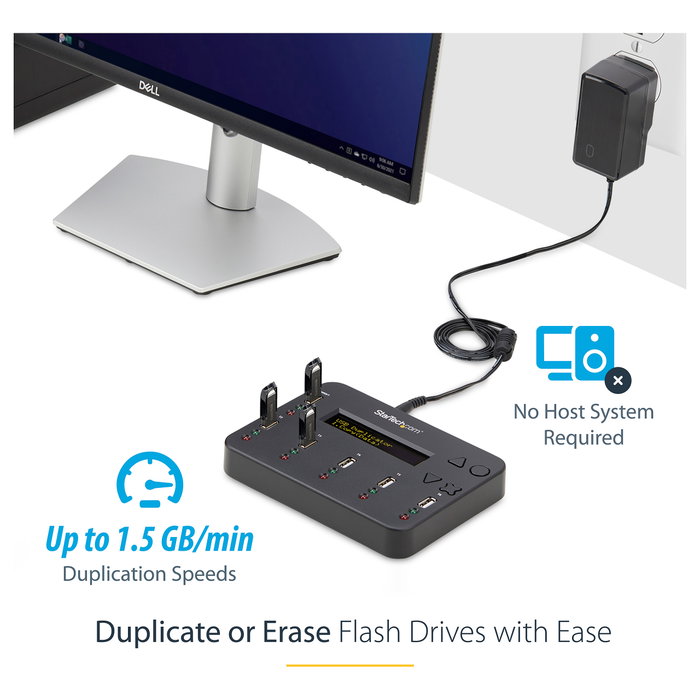 StarTech.com Duplicador USB 2.0 1:5 Autónomo para Pendrives y Tarjetas de Memoria - Clonador y Borrador con Pantalla LCD, Hasta 1.5 GB/min - Negro StarTech.com Duplicador USB 2.0 1:5 Autónomo para Pendrives y Tarjetas de Memoria - Clonador y Borrador con Pantalla LCD, Hasta 1.5 GB/min - Negro