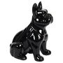 Home Deco Factory Escultura Bulldog Cerámica Negro Brillante 20 cm Colección Galerie