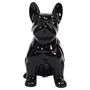 Home Deco Factory Escultura Bulldog Cerámica Negro Brillante 20 cm Colección Galerie