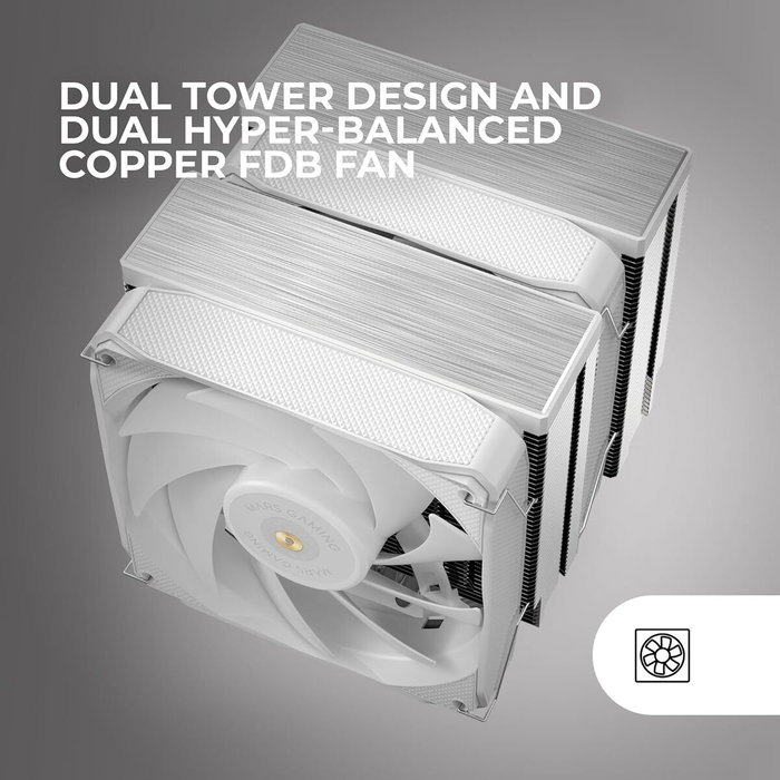 Mars Gaming MCPU-XU9 Disipador de CPU Doble Torre Blanco Mars Gaming MCPU-XU9 Disipador de CPU Doble Torre Blanco
