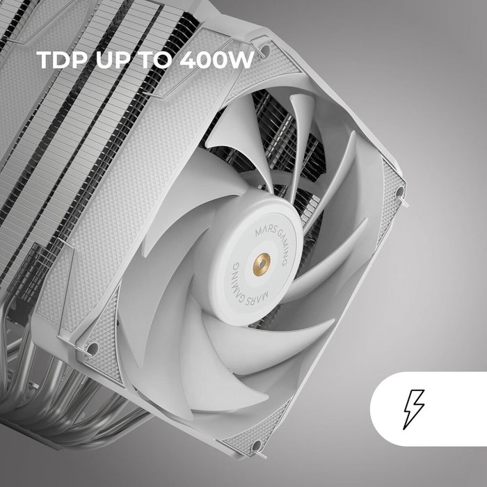 Mars Gaming MCPU-XU9 Disipador de CPU Doble Torre Blanco