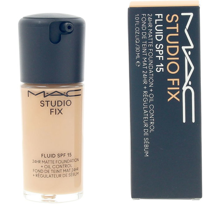 MAC STUDIO FIX FLUID SPF15 #NC25 30 ml Base Maquillaje Cobertura Media-Alta Acabado Mate