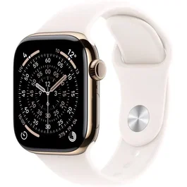 Apple MFD64ZRA Watch Series 11 GPS + Cellular 46 mm Caja de titanio dorado Correa deportiva tono rubor claro M/L
