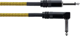 Cordial Cable de Guitarra Jack Recto/Acodado Tweed Amarillo 5M