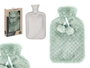 GIFTDECOR Bolsa de Agua 1.8L con Funda de Pelo Verde-Gris