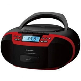 SUNSTECH CXUM54BTRD Radio CD Portátil Bluetooth MP3 USB Cassette Rojo