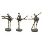 DKD Home Decor Figura de Resina Ballet Surtido de 3 Piezas, Dorado y Gris