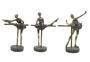 DKD Home Decor Figura Ballet Resina Dorado Gris 8 x 20 x 14 cm (3 Unidades)