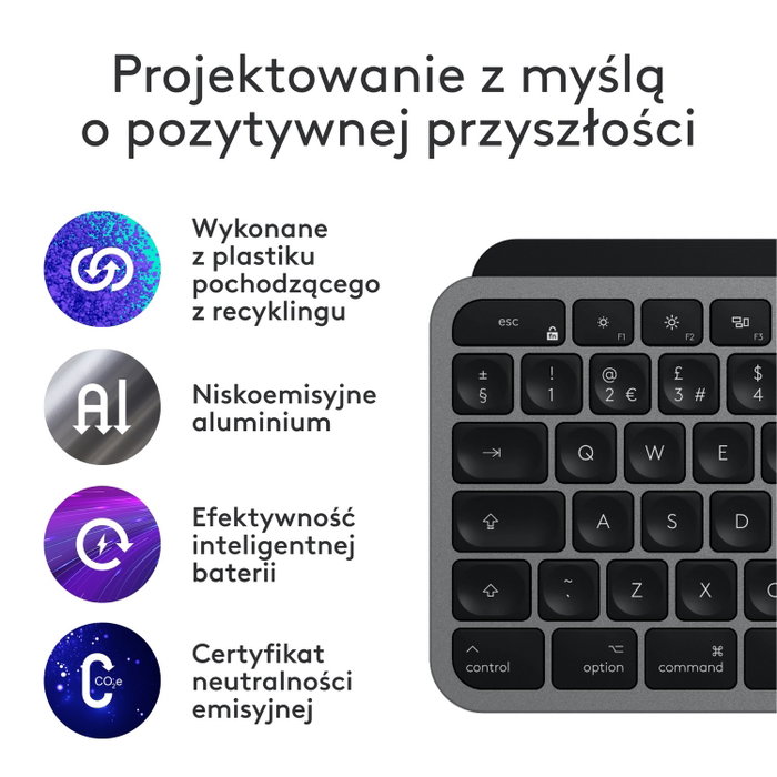 Logitech MX Keys S for Mac Gris grafito inalámbrico con retroiluminación Logitech MX Keys S for Mac Gris grafito inalámbrico con retroiluminación