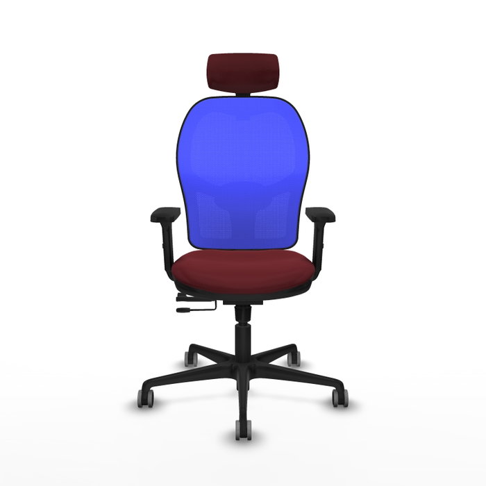 PIQUERAS Y CRESPO Silla de oficina Jorquera con mecanismo Sincro/Traslack, Granate y Azul PIQUERAS Y CRESPO Silla de oficina Jorquera con mecanismo Sincro/Traslack, Granate y Azul