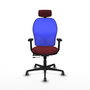 PIQUERAS Y CRESPO Silla de oficina Jorquera con mecanismo Sincro/Traslack, Granate y Azul