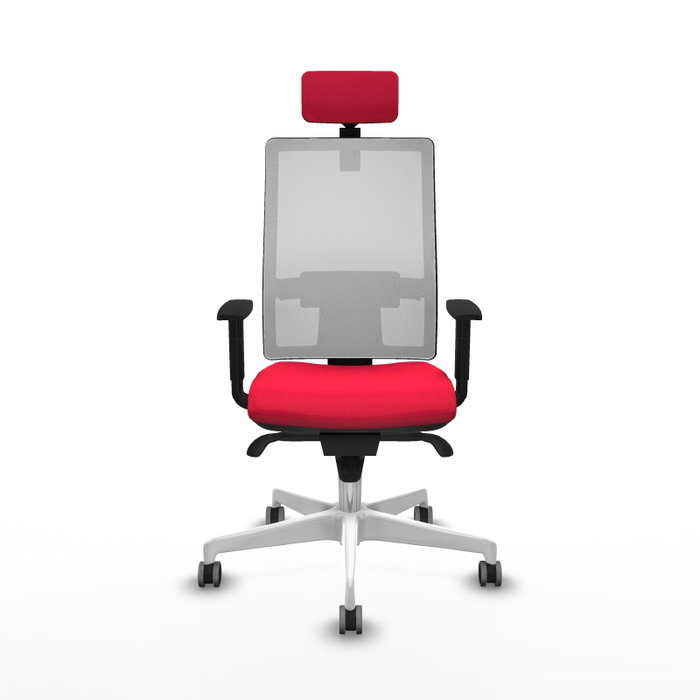 PIQUERAS Y CRESPO Silla de oficina Horna con mecanismo Sincro, Rojo y Blanco