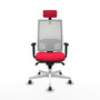 PIQUERAS Y CRESPO Silla de oficina Horna con mecanismo Sincro, Rojo y Blanco