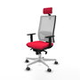 PIQUERAS Y CRESPO Silla de oficina Horna con mecanismo Sincro, Rojo y Blanco