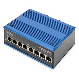 Digitus DN-651119 Switch Industrial 8 Puertos Gigabit Unmanaged, 16 Gbit/s, Full Duplex, Montaje Pared/DIN, -40 a 85 °C