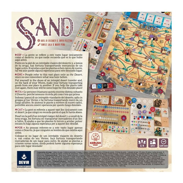 Devir Sand Juego de Mesa Postapocalíptico Pick-up & Deliver para 1-4 Jugadores, Partidas de 120 Minutos, en Español, Italiano, Portugués, Catalán e Inglés