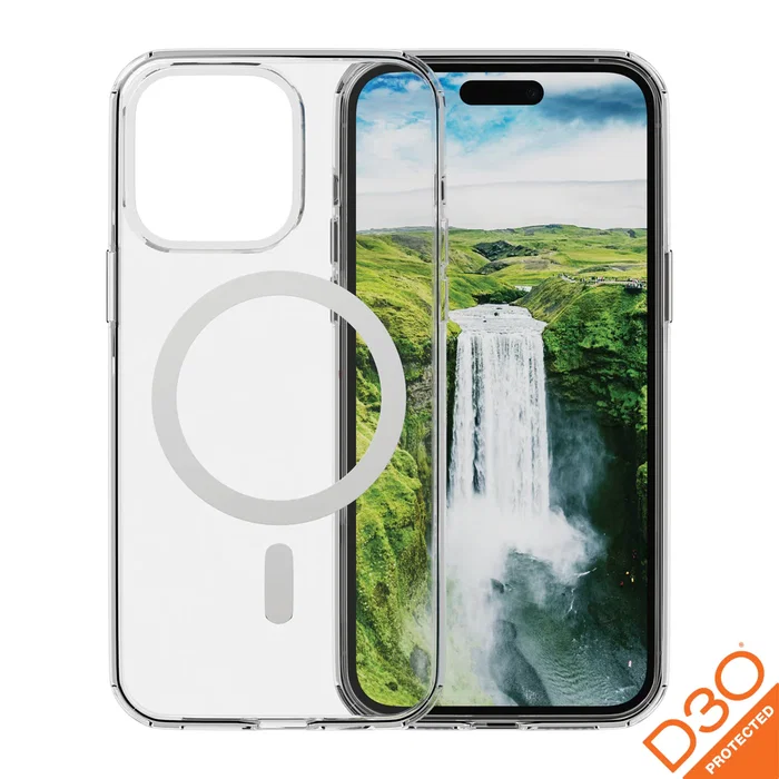 Dbramante1928 funda para iPhone 15 Pro Transparente Blanco con MagSafe y tecnología Ultra D3O, resistente a rayones y polvo
