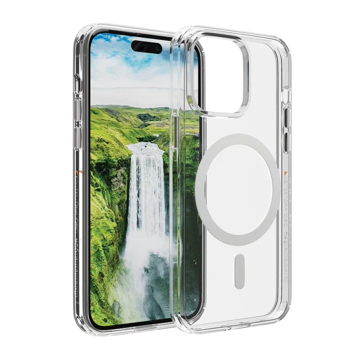 Dbramante1928 funda para iPhone 15 Pro Transparente Blanco con MagSafe y tecnología Ultra D3O, resistente a rayones y polvo