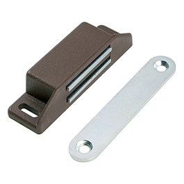 HERRAJES ALK Cierre Magnético Rectangular 65x18 mm Marrón con Placa