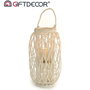 Giftdecor Portavela Mimbre 52 cm Blanco, Vidrio, 30x51.3x30 cm