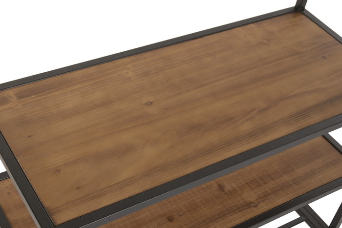 DKD Home Decor Perchero Vintage Wood furni26 35 x 180 x 80 cm Hierro Abeto Marron Negro