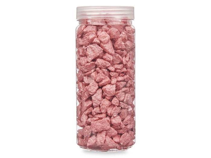 Giftdecor Bote Piedra Metalizada 700g Teja con Piedras de 10-20 mm Color Rojo (Dimensiones 6.5x15.8x6.5 cm) (Set de 12)