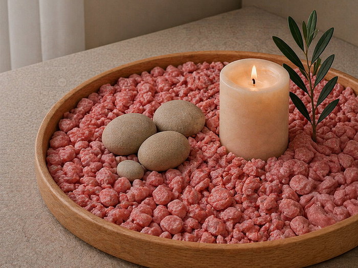 Giftdecor Bote Piedra Metalizada 700g Teja con Piedras de 10-20 mm Color Rojo (Dimensiones 6.5x15.8x6.5 cm) (Set de 12)