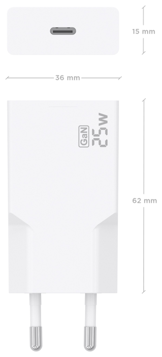 AISENS Cargador GaN Ultra Delgado 25W 1xUSB-C Blanco A110-0999