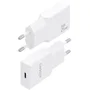 Aisens A110-0999 Cargador de Pared GaN 25W, Ultra Delgado, 1xUSB-C PD3.0, Tecnología AI, Blanco, Carga Rápida para Portátil, Móvil, Tablet