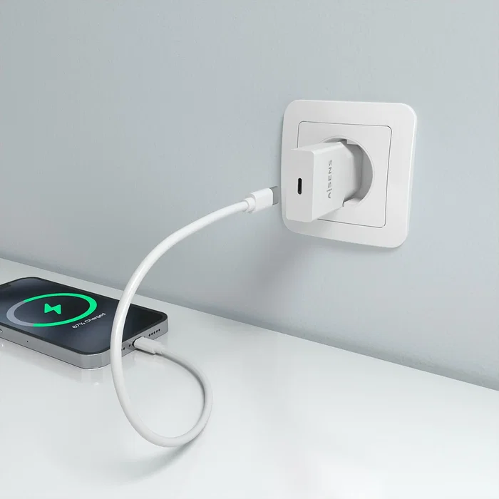 AISENS Cargador GaN Ultra Delgado 25W 1xUSB-C Blanco A110-0999