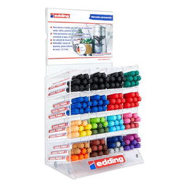 Edding Marcador Permanente 3000 Grosor Trazo 1.5-3mm Punta Redonda Expositor 128 Unidades Colores Surtidos