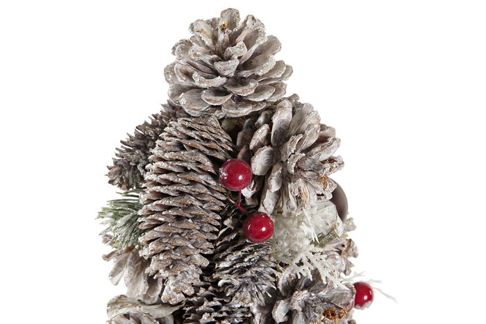 DKD Home Decor Cono Navidad Alpina Blanco Rojo 21 x 47 x 21 cm