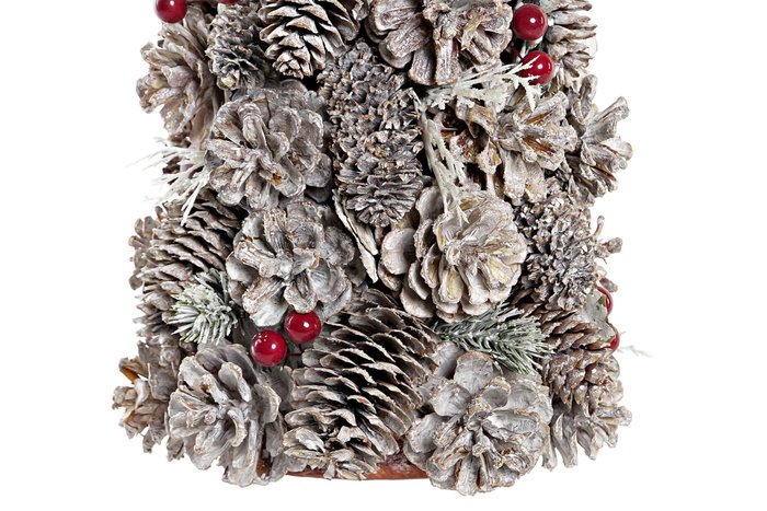 DKD Home Decor Cono Navidad Alpina Blanco Rojo 21 x 47 x 21 cm