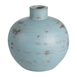 Ixia Jarrón Turquesa de Terracota para Decoración 30 x 32 x 29 cm