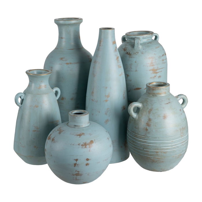 Ixia Jarrón Turquesa de Terracota para Decoración 30 x 32 x 29 cm Ixia Jarrón Turquesa de Terracota para Decoración 30 x 32 x 29 cm