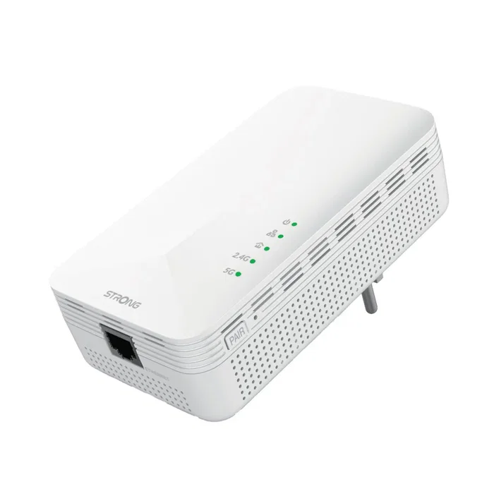 Strong POWERL1000DUOWIFIEUV2 Kit Adaptador PowerLine 1000 Mbps WiFi 5 (802.11ac) y Gigabit Ethernet, HomePlug AV2, Blanco, 2 Unidades