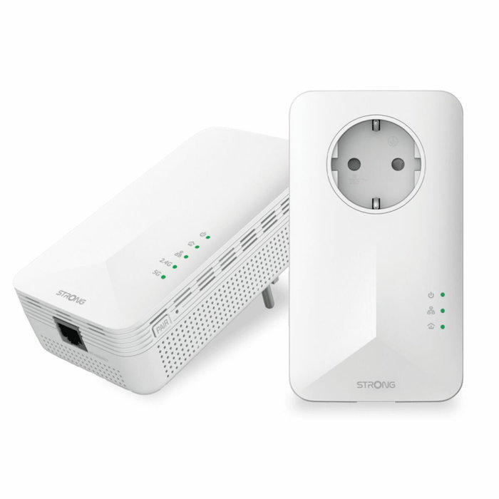 Strong POWERL1000DUOWIFIEUV2 Adaptador de red Powerline 1000 Mbit/s Ethernet Wi-Fi Blanco (2 piezas) Strong POWERL1000DUOWIFIEUV2 Adaptador de red Powerline 1000 Mbit/s Ethernet Wi-Fi Blanco (2 piezas)