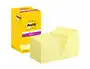 Post-it Bloc de Notas Adhesivas Super Sticky 76x76 mm Amarillo Canario con 12 Blocs Individuales