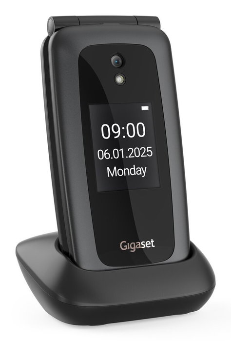 Gigaset GL795 Teléfono para personas mayores con tapa, 4G, Negro Gigaset GL795 Teléfono para personas mayores con tapa, 4G, Negro