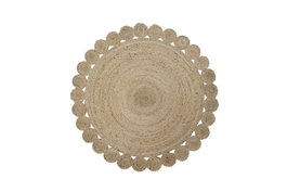 DKD Home Decor Alfombra Marron Yute y Poliéster 120 x 120 cm (2 Unidades)